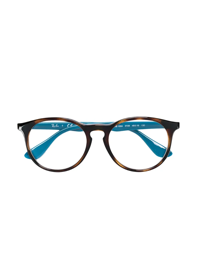 Ray Ban Junior очки в круглой оправе с эффектом черепашьего панциря